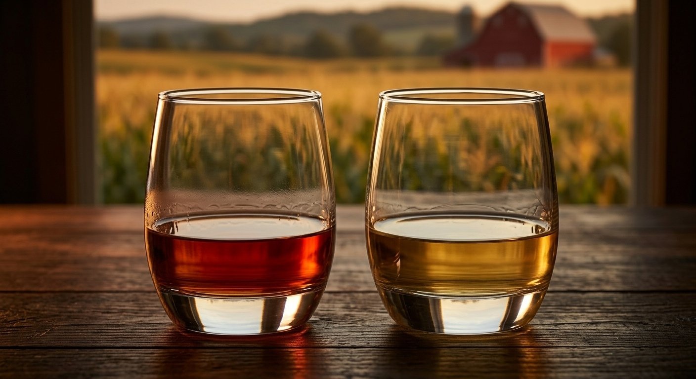 Dois copos de whisky americano lado a lado
