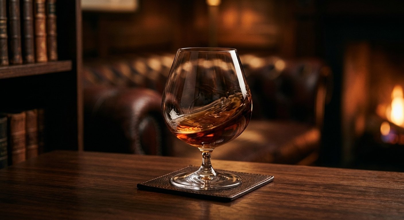 Garrafa e Taça de Cognac Francês Envelhecido em Carvalho