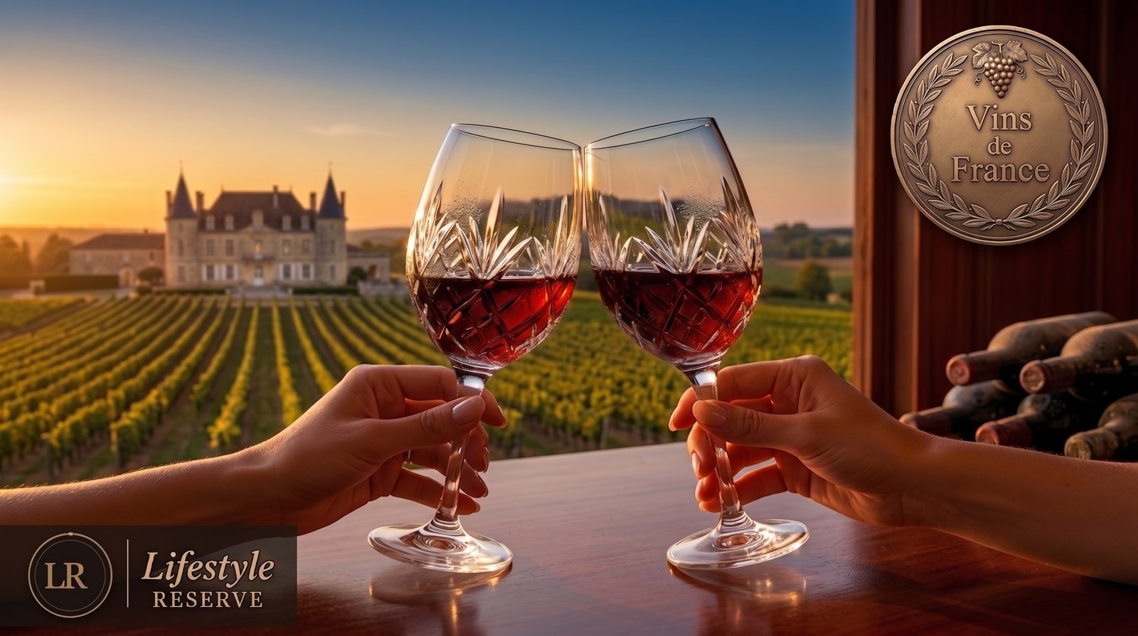 Taças de Cristal Fino Brindando para Vinho e Espumante