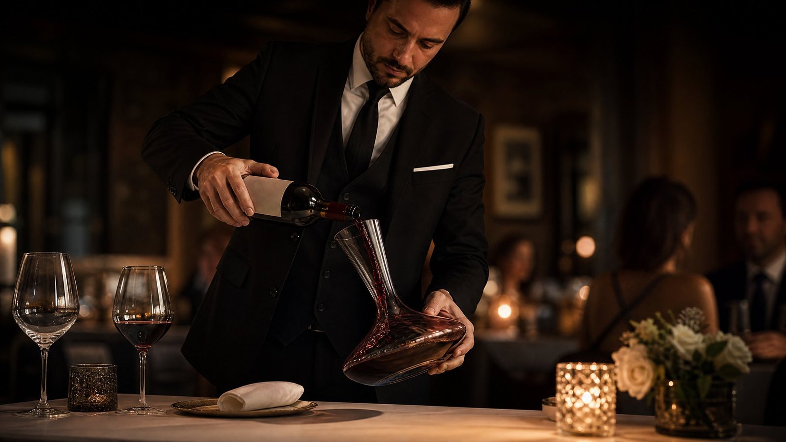 Decanter de Cristal Soprado para aeração de vinhos nobres