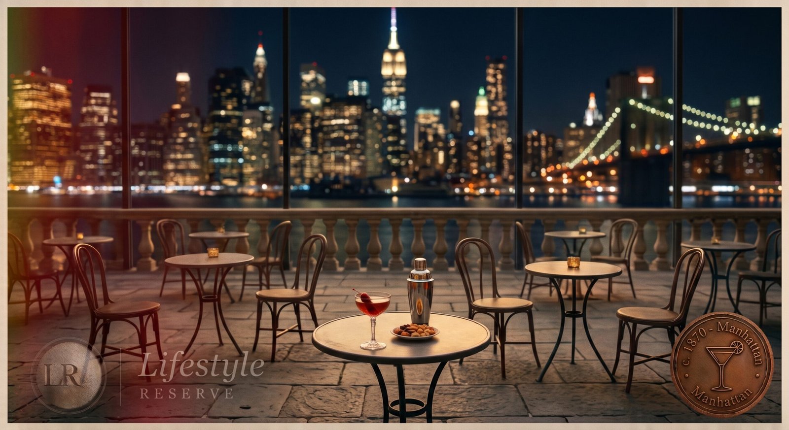 Capa de Manhattan — imagem editorial do coquetel