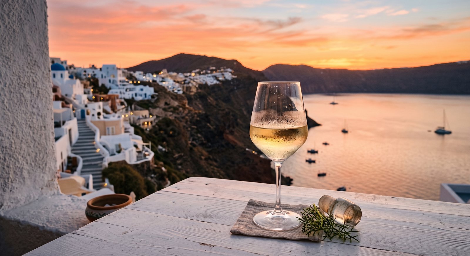 Vinho Branco Mineral Servido Gelado em Taça Elegante